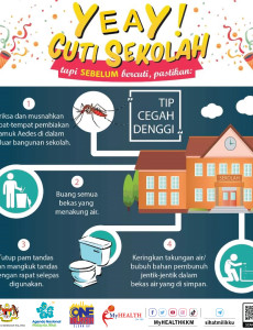 Tip Cegah Denggi: Yeay Cuti Sekolah Bermula